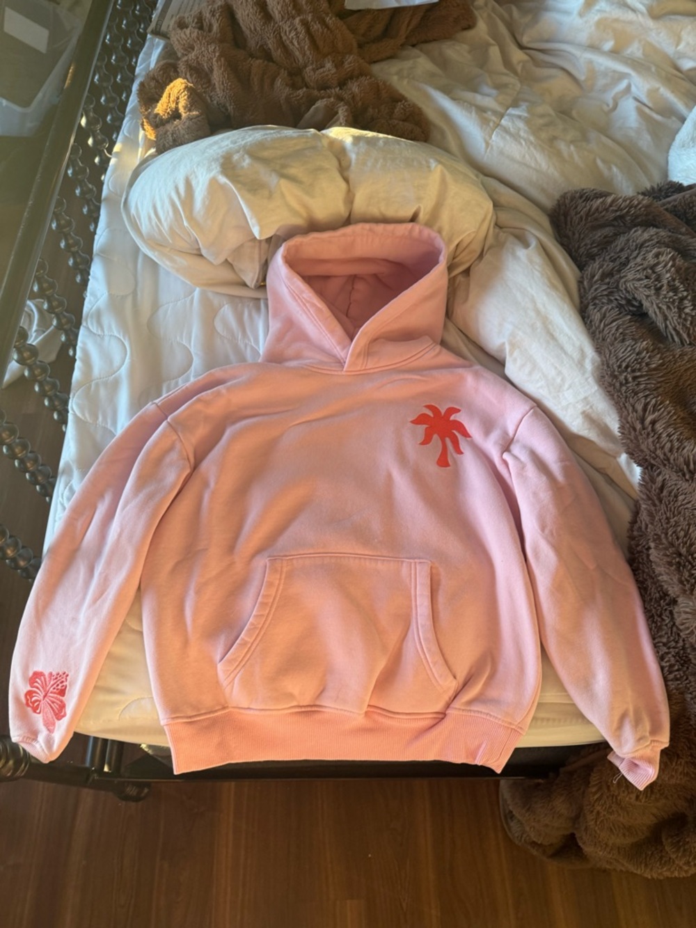 Original Pink Palm Puff Hoodie
